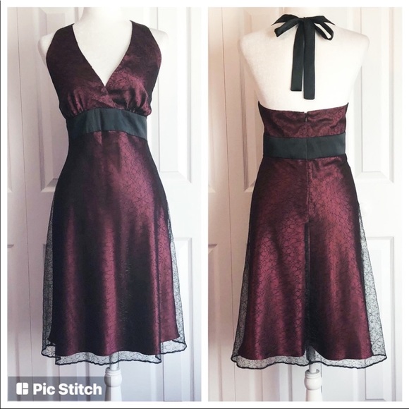 Jones New York Dresses & Skirts - NWT Burgundy Jones NY Halter Cocktail Dress